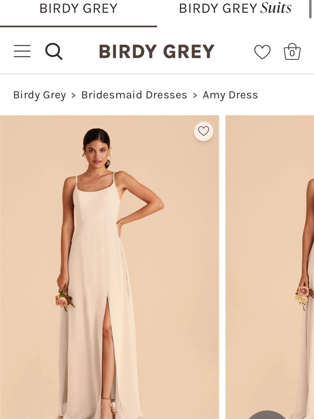 Birdy Grey Amy Dress — Cream Maxi with Thigh Slit